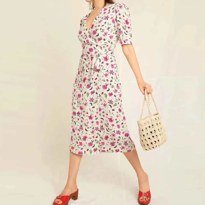Elegant Puff Sleeve Floral Print Dress for Women Fashion Deep V High Waist Ruffles Summer Dresses 2022 Casual Loose Vestidos
Elegant Puff Sleeve Floral Print Dress for Women Fashion Deep V High Waist Ruffles Summer Dresses 2022 Casual Loose Vestidos