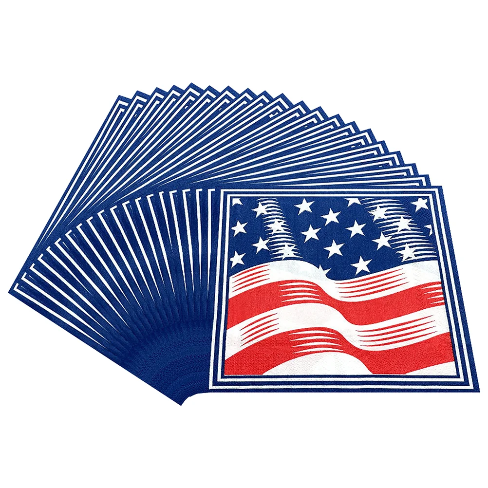 40pcs Independence Day Disposable Napkins American Flag Printed Tissue Napkins Paper Towel for Party Festival
40pcs Independence Day Disposable Napkins American Flag Printed Tissue Napkins Paper Towel for Party Festival