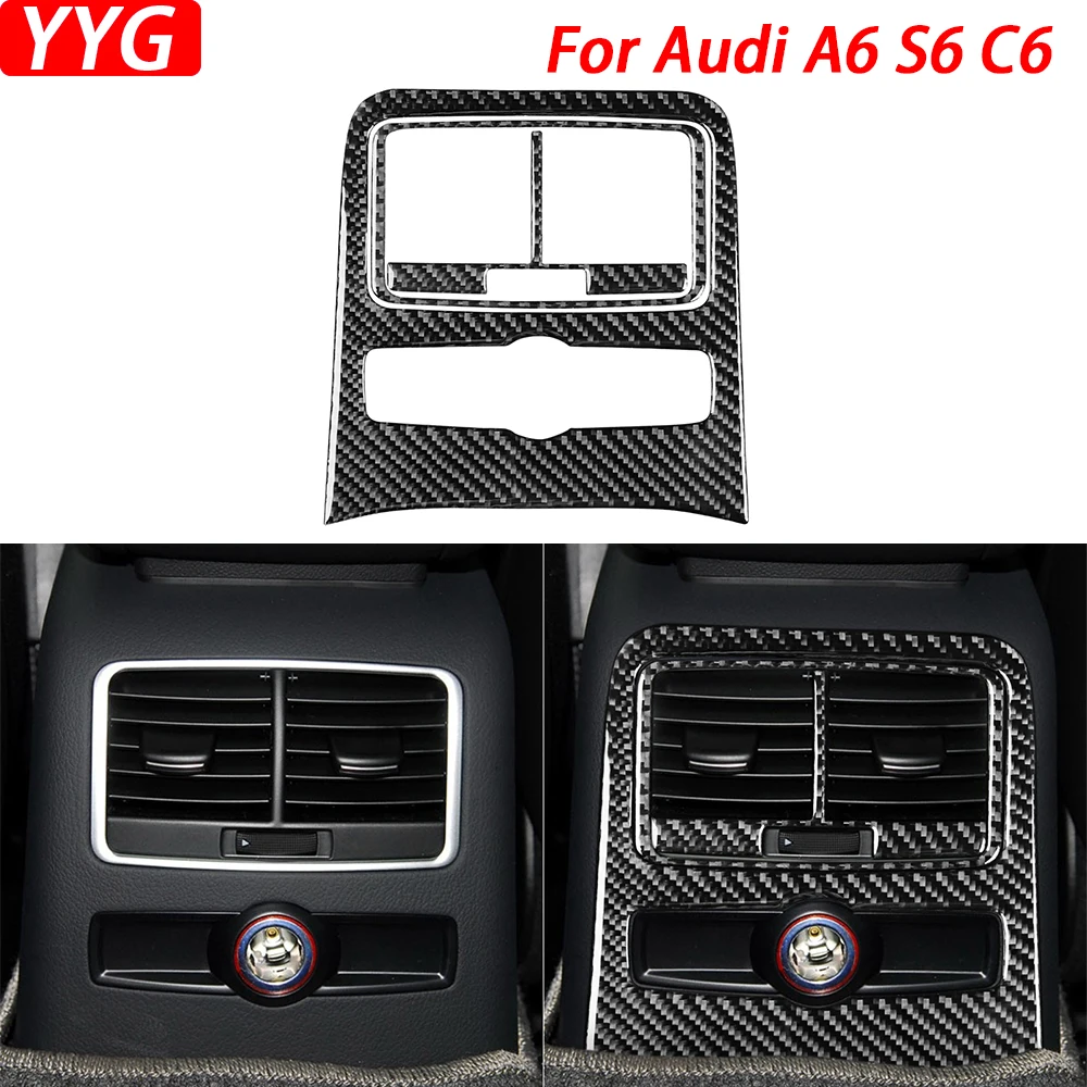 For Audi A6 S6 C6 05-11 Carbon Fiber Rear Air Conditioning Outlet Control Panel Suit Car Interior Decoration Accessories Sticker 
For Audi A6 S6 C6 05-11 Carbon Fiber Rear Air Conditioning Outlet Control Panel Suit Car Interior Decoration Accessories Sticker