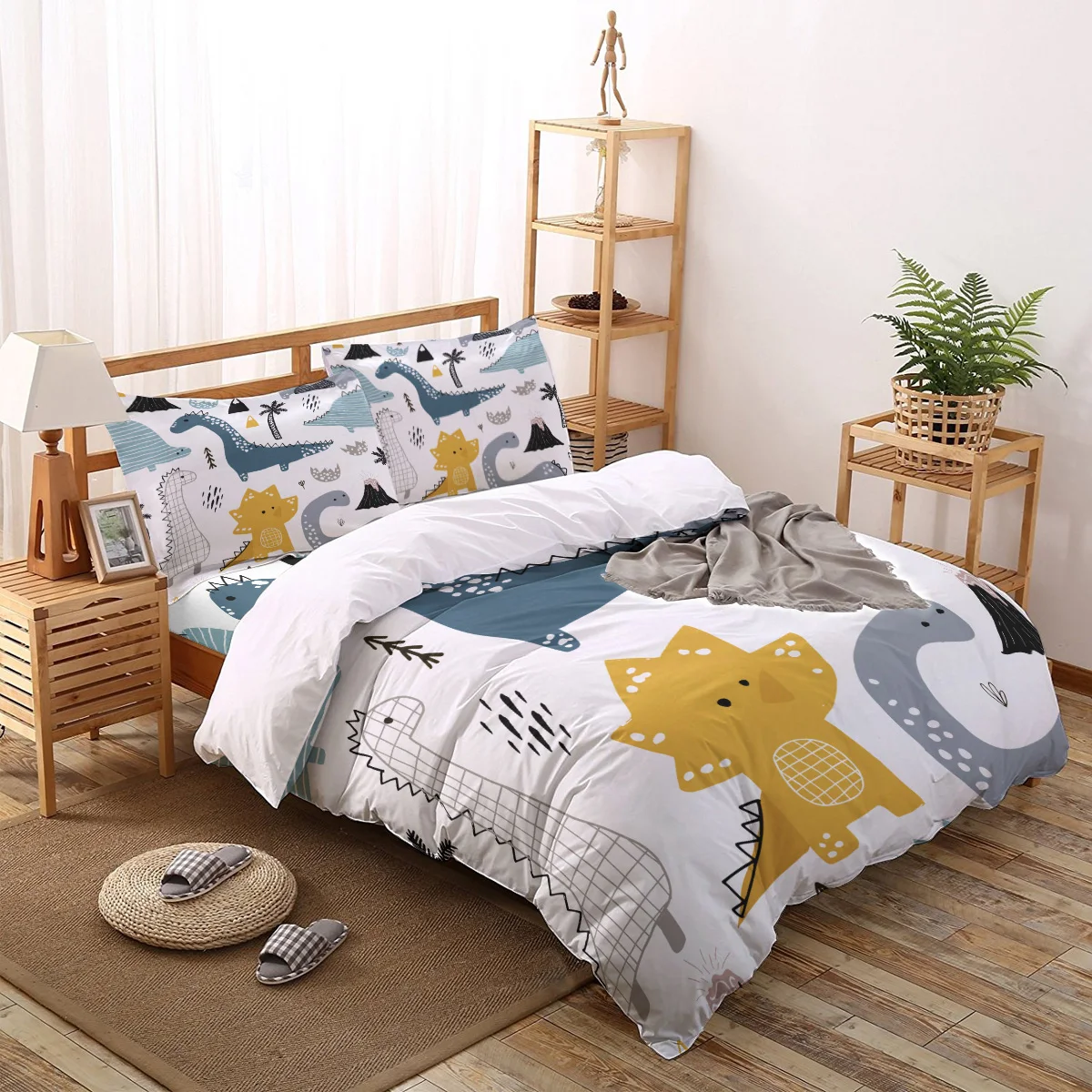 Dinosaur Cartoon Child Cute Simple Duvet Cover Pillowcase Sheet Bedroom Set Queen King Twin Size Modern Comforter Bedding Sets
Dinosaur Cartoon Child Cute Simple Duvet Cover Pillowcase Sheet Bedroom Set Queen King Twin Size Modern Comforter Bedding Sets