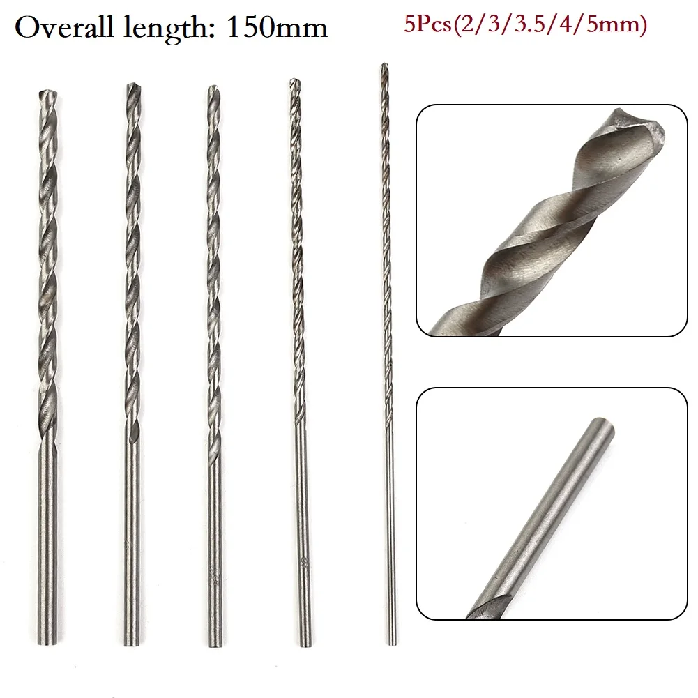 5PCS High Speed Steel Twist Drill Bits 150mm 2/3/3.5/4/5mm HSS Wood Metal Hole Drilling Cutter Woodworking Power Tools
5PCS High Speed Steel Twist Drill Bits 150mm 2/3/3.5/4/5mm HSS Wood Metal Hole Drilling Cutter Woodworking Power Tools