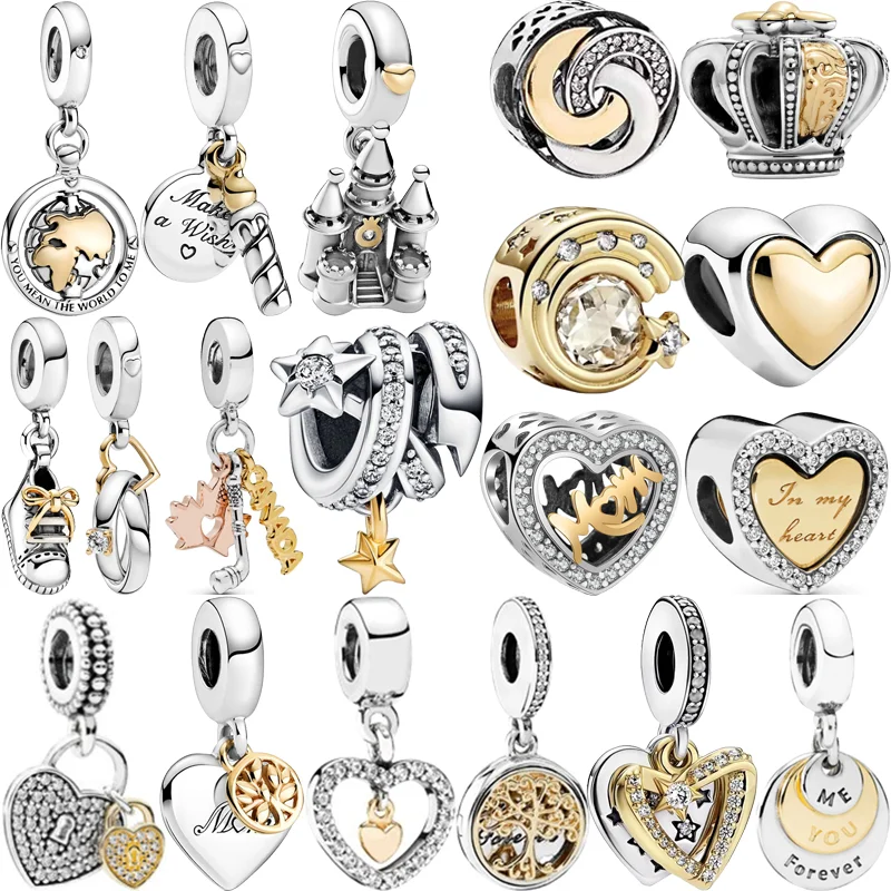 45 Style Gold Color Heart Castle Crown Star Tree Mom Pendant DIY Beads Fit Original Pandora Charms Silver Color Bracelet Jewelry
45 Style Gold Color Heart Castle Crown Star Tree Mom Pendant DIY Beads Fit Original Pandora Charms Silver Color Bracelet Jewelry