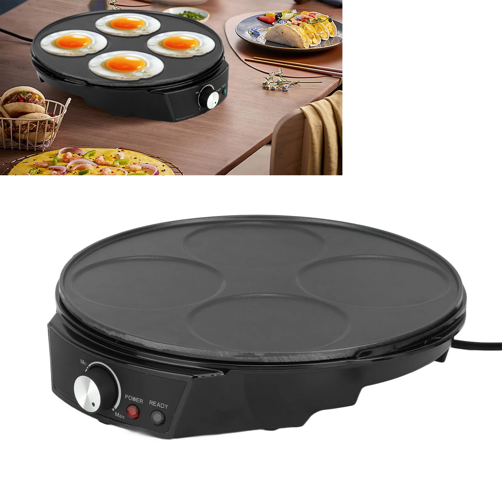 1200W Pancake Maker Multifunction Round Griddle Pancake Machine for Home Breakfast Cooking EU Plug 220V Home Parts
1200W Pancake Maker Multifunction Round Griddle Pancake Machine for Home Breakfast Cooking EU Plug 220V Home Parts