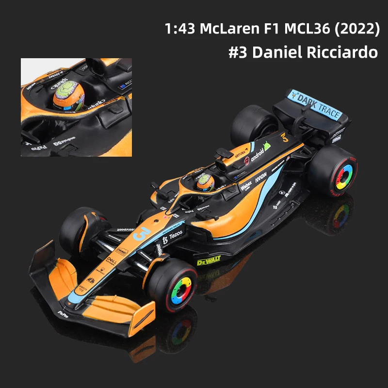 Bburago 1:43 2022 F1 McLaren MCL36 #3 Daniel Ricciardo #4 Lando Norris Alloy Luxury Vehicle Diecast Cars Model Toy
Bburago 1:43 2022 F1 McLaren MCL36 #3 Daniel Ricciardo #4 Lando Norris Alloy Luxury Vehicle Diecast Cars Model Toy