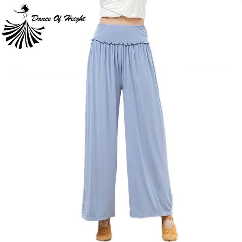 Modal Chinese Folk Dance Pants Women Classical Dance Clothes Elastic Waist Wide Legs Yoga Practice Trousers Full Length K8711
Modal Chinese Folk Dance Pants Women Classical Dance Clothes Elastic Waist Wide Legs Yoga Practice Trousers Full Length K8711
