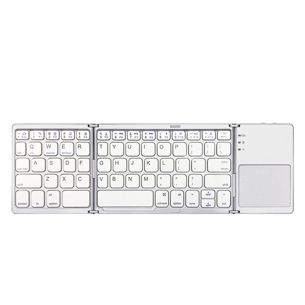 B033 Mini Folding Keyboard, Wireless Bluetooth Keyboard with Touchpad for Windows, Android, IOS(White) 
B033 Mini Folding Keyboard, Wireless Bluetooth Keyboard with Touchpad for Windows, Android, IOS(White)