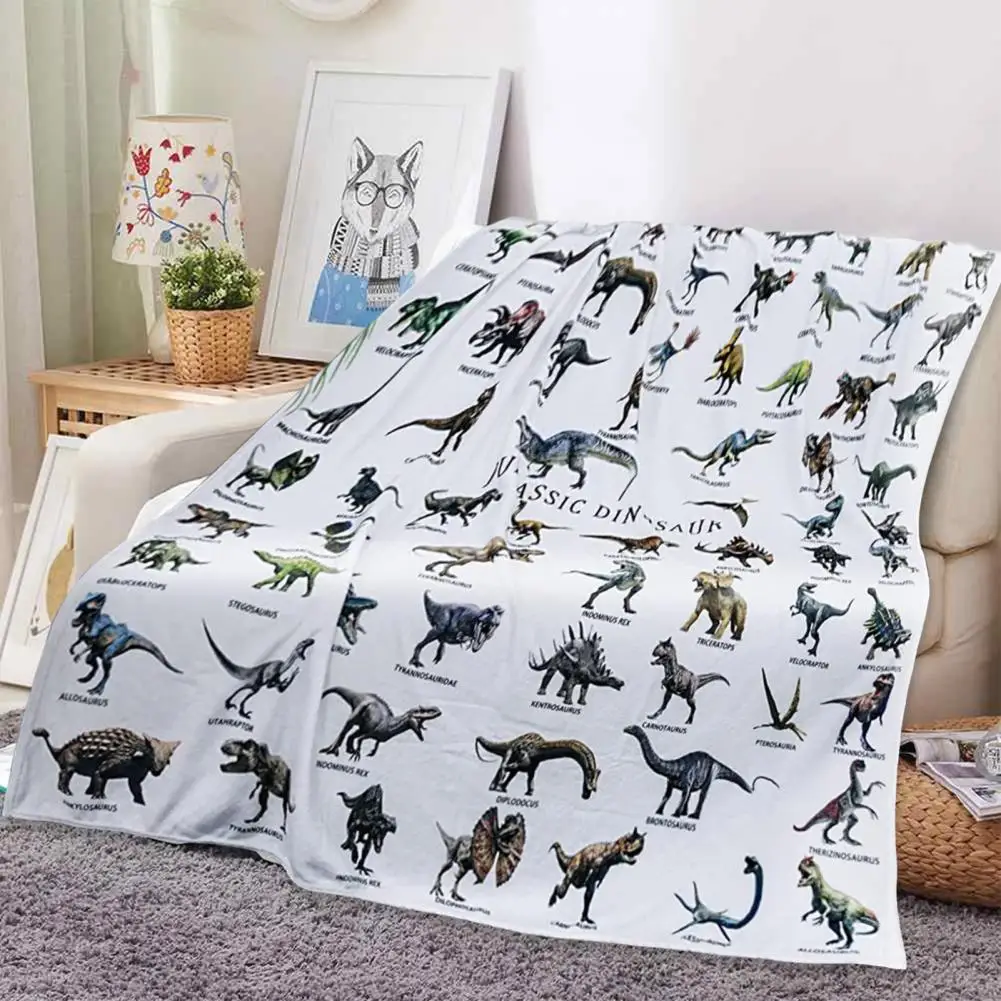 

Warmth Blanket Super Soft Flannel Dinosaur Alphabet Blanket Cozy Sofa Throw for Kids Adults Educational for Dinosaur for Home