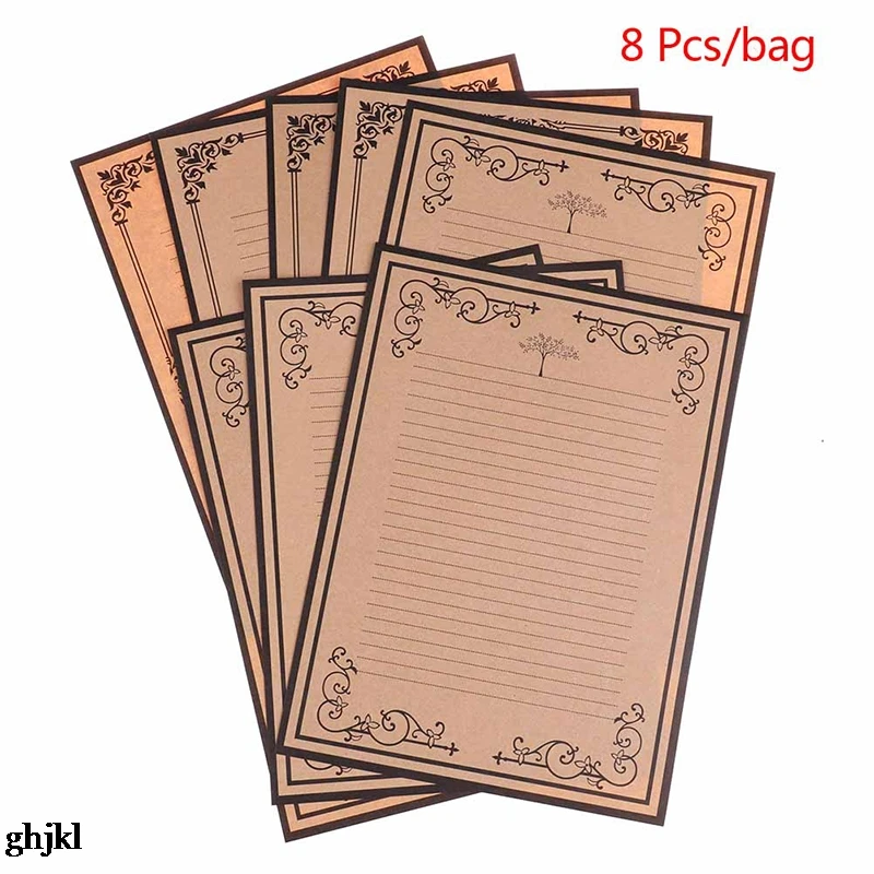 8Sheets/set European Vintage Style Writing Paper Letter Stationery Kraft Office Supplies
8Sheets/set European Vintage Style Writing Paper Letter Stationery Kraft Office Supplies