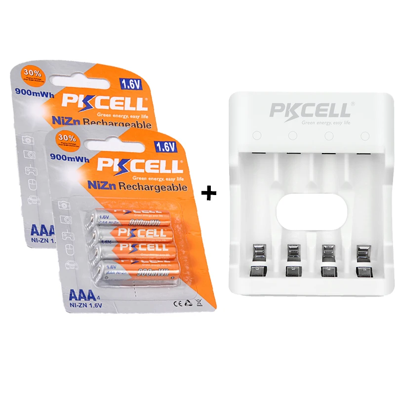 8Pcs PKCELL AAA Rechargeable Battery 900mWh 1.6V Ni-ZN 3A AAA Batteries + NIZN battery Charger for AA/AAA Battery
8Pcs PKCELL AAA Rechargeable Battery 900mWh 1.6V Ni-ZN 3A AAA Batteries + NIZN battery Charger for AA/AAA Battery