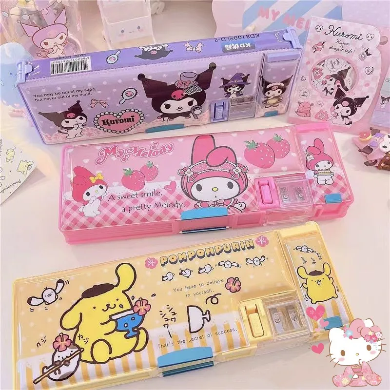 Kawaii Hello Kitty Stationery Box with Pencil Sharpener Kuromi Cinnamoroll Little Twin Stars Pom Pom Purin Students Pencil Case
Kawaii Hello Kitty Stationery Box with Pencil Sharpener Kuromi Cinnamoroll Little Twin Stars Pom Pom Purin Students Pencil Case