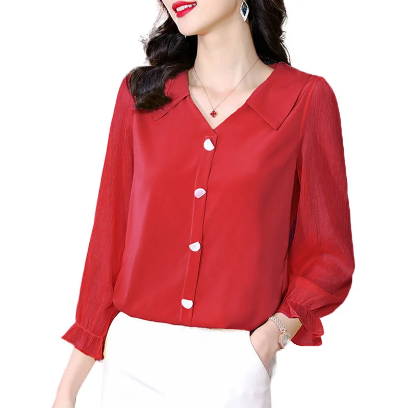 4XL Women Spring Autumn Blouses Shirts Lady Fashion Casual Half Sleeve V-Neck Collar Solid Color Office Blusas Tops TT0764
4XL Women Spring Autumn Blouses Shirts Lady Fashion Casual Half Sleeve V-Neck Collar Solid Color Office Blusas Tops TT0764