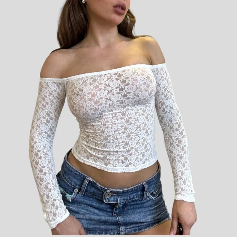 Maemukilabe Chic Floral Lace T-shirt French Style Women Off Shoulder White Tees Fairy Coquette Vintage Crop Tops Y2K Streetwear
Maemukilabe Chic Floral Lace T-shirt French Style Women Off Shoulder White Tees Fairy Coquette Vintage Crop Tops Y2K Streetwear