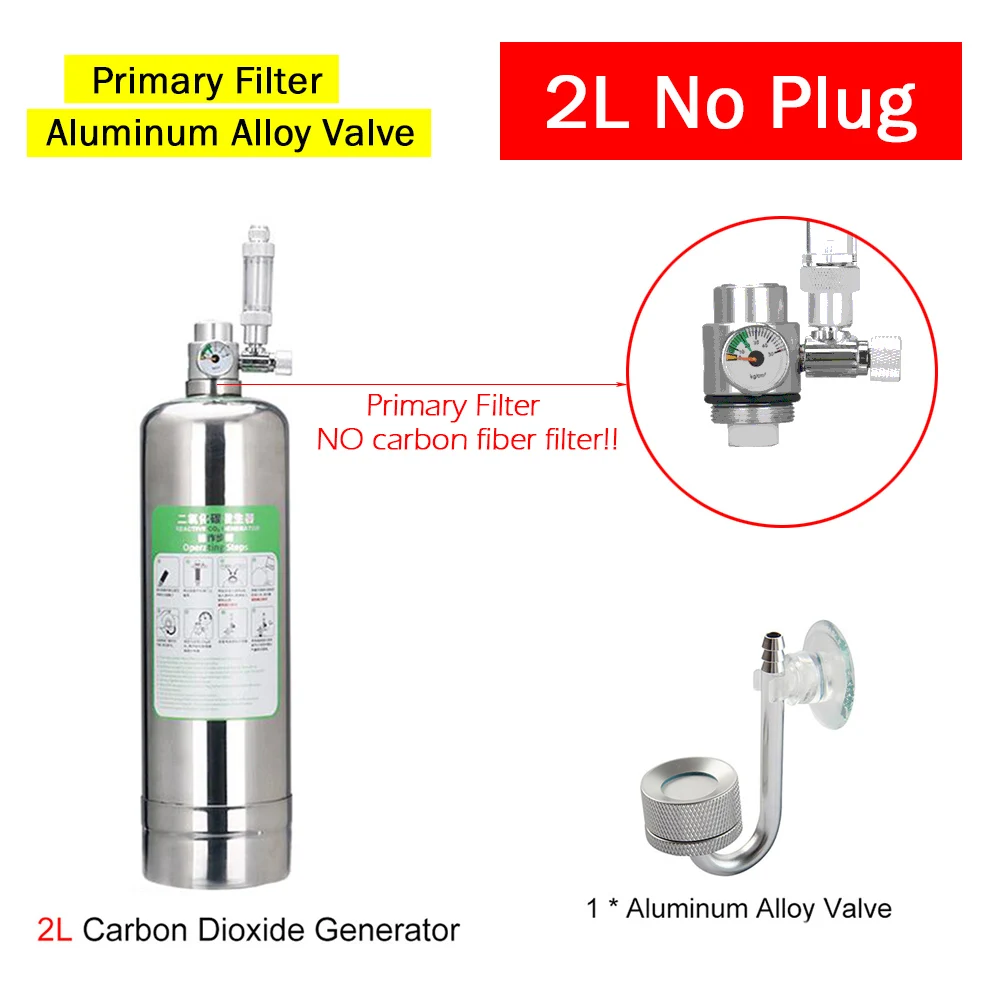2L/1L CO2 Generator Kit for Aquarium Fish Tank DIY High Pressure Stainless Steel Gas Cylinder + Aluminum Valve CO2 Reactor Set
2L/1L CO2 Generator Kit for Aquarium Fish Tank DIY High Pressure Stainless Steel Gas Cylinder + Aluminum Valve CO2 Reactor Set