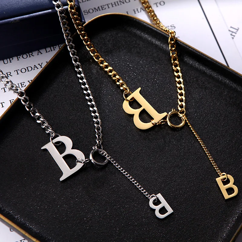 Classic B Letter Pendant Necklace For Woman 2022 New Gothic Korean Jewelry Hip Hop Party Girl's Sexy Clavicle Chain 
Classic B Letter Pendant Necklace For Woman 2022 New Gothic Korean Jewelry Hip Hop Party Girl's Sexy Clavicle Chain