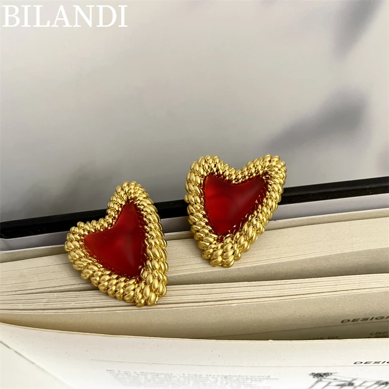 Bilandi 925 Silver Needle Women Jewelry Red Heart Earrings 2022 New Trend Sweet Temperament Drop Earrings For Girl Lady Gifts
Bilandi 925 Silver Needle Women Jewelry Red Heart Earrings 2022 New Trend Sweet Temperament Drop Earrings For Girl Lady Gifts