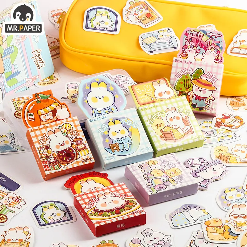 Mr. Paper Cartoon Cute Stickers Rabbit Series Kawaii Stickers DIY Handbook Decoration Box Stiker Korean Stationary Supplies
Mr. Paper Cartoon Cute Stickers Rabbit Series Kawaii Stickers DIY Handbook Decoration Box Stiker Korean Stationary Supplies