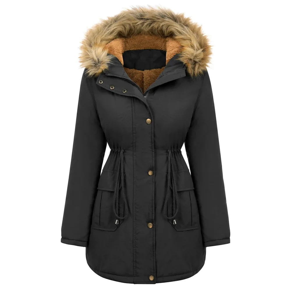 New Parkas Female Women Winter Coat Thickening Cotton Winter Jacket Womens black faux fur Outwear Parkas for Women Winter
New Parkas Female Women Winter Coat Thickening Cotton Winter Jacket Womens black faux fur Outwear Parkas for Women Winter