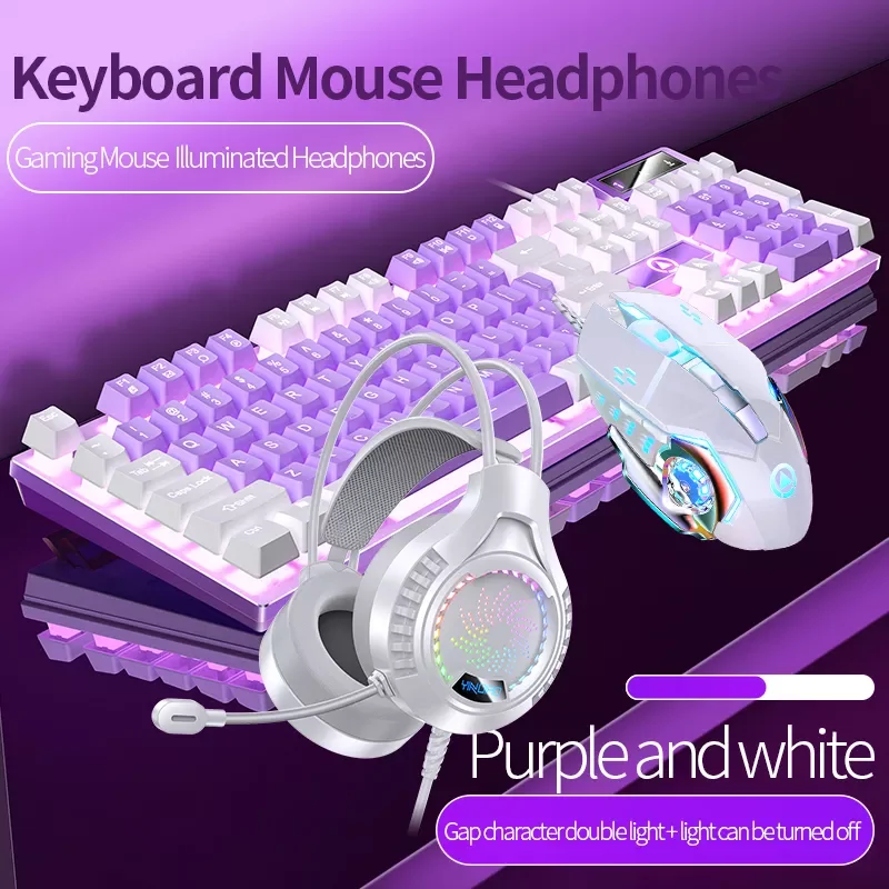Gaming Keyboard Mouse Headphone Set Wired Backlight Game 104 Keys Keyboards 3600DPI Mice USD 3.5mm Headset Combos for PC Gamer
Gaming Keyboard Mouse Headphone Set Wired Backlight Game 104 Keys Keyboards 3600DPI Mice USD 3.5mm Headset Combos for PC Gamer