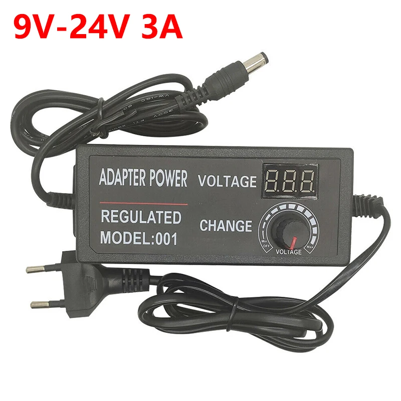9V-24V 3A Switching Power Supply Adapter Adjustable AC/DC Converter Transformer with LCD Display
9V-24V 3A Switching Power Supply Adapter Adjustable AC/DC Converter Transformer with LCD Display