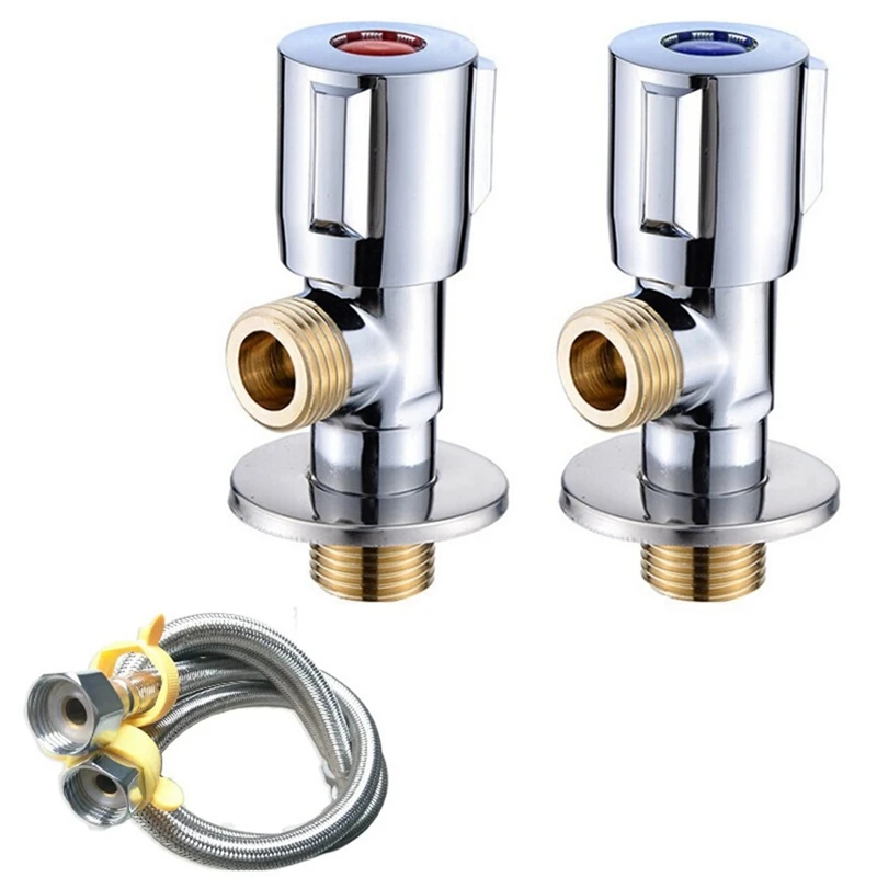 Copper Angle Stop Valve Hot And Cold Water Stop Valve Quick Open Faucet Valve For Bathroom Kitchen Toilet Sink G1/2 
Copper Angle Stop Valve Hot And Cold Water Stop Valve Quick Open Faucet Valve For Bathroom Kitchen Toilet Sink G1/2