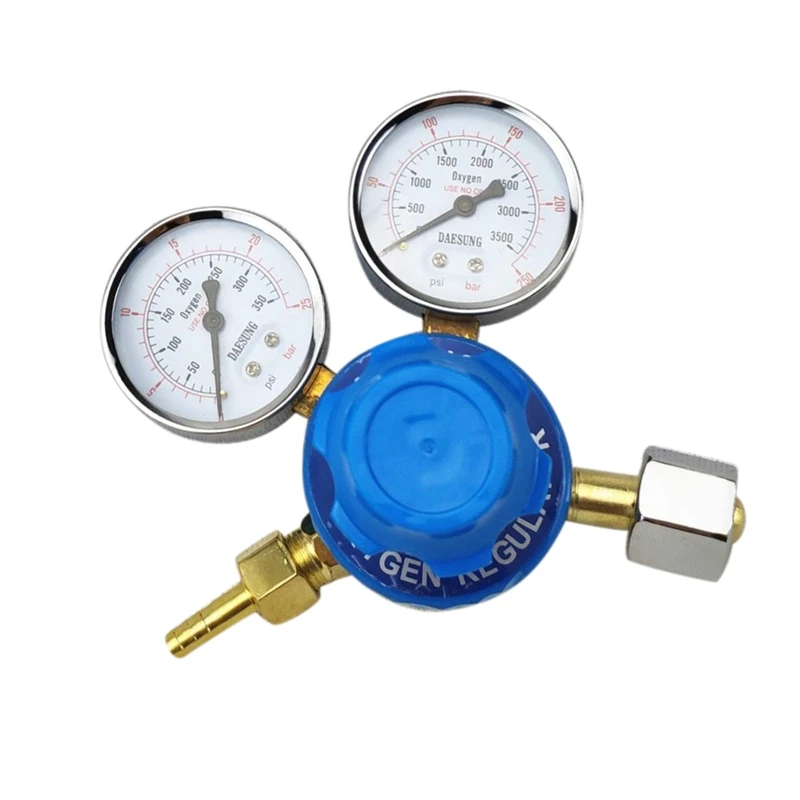 Oxygen Regulator 0-250Bar (0-25Mpa) To 0-25Bar (0-2.5Mpa) G5/8 Inlet Dual Gauge Welding Cutting Gas Pressure Regulator
Oxygen Regulator 0-250Bar (0-25Mpa) To 0-25Bar (0-2.5Mpa) G5/8 Inlet Dual Gauge Welding Cutting Gas Pressure Regulator