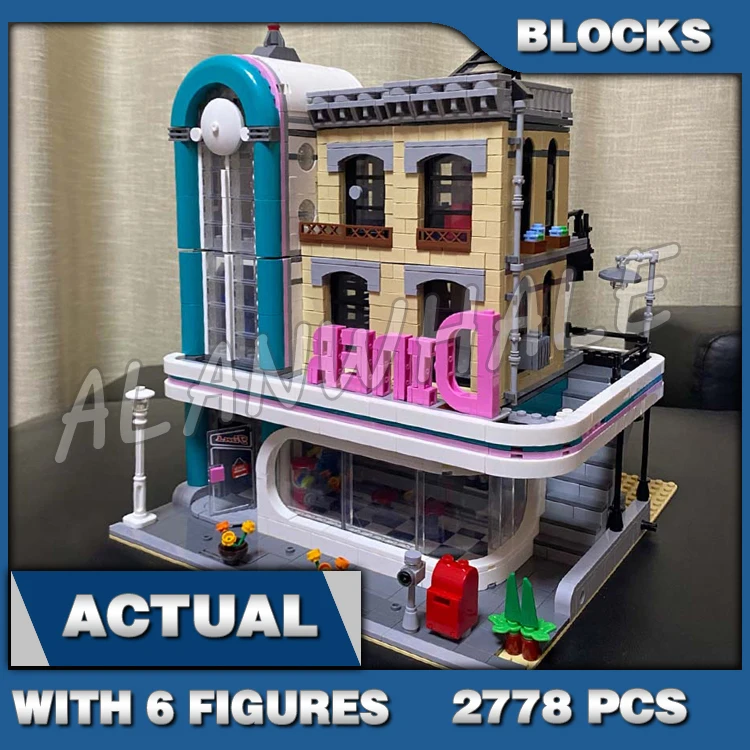 2778pcs Modular Street View Expert 1950s-style Downtown Diner 3-story Kitchen 15037 Building Blocks Toys Compatible With Model
2778pcs Modular Street View Expert 1950s-style Downtown Diner 3-story Kitchen 15037 Building Blocks Toys Compatible With Model