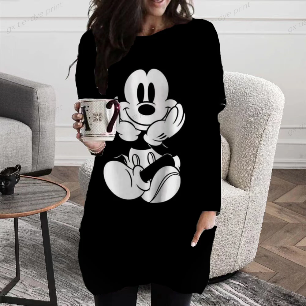 2022 New Fashion Disney Minnie Mouse Print Top T-shirt Women's loose long sleeve round neck casual T-shirt Autumn pullover
2022 New Fashion Disney Minnie Mouse Print Top T-shirt Women's loose long sleeve round neck casual T-shirt Autumn pullover