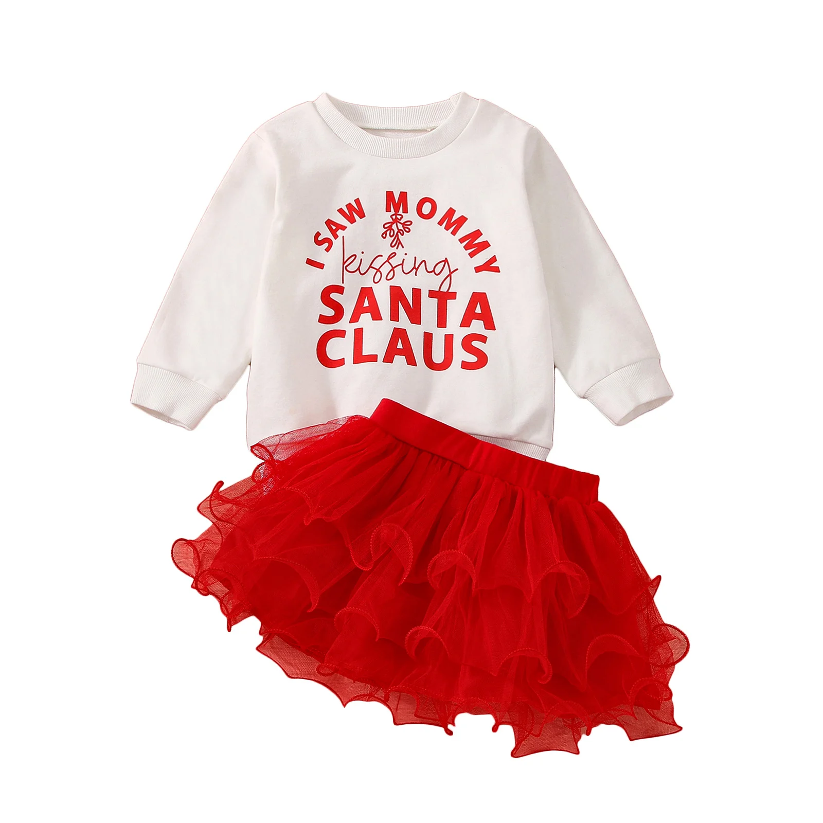Fashion Toddler Girls 2Pcs Christmas Outfits Kids Autumn Long Sleeve Santa Claus Letter Print Pullover Tops + Tutu Skirt Set
Fashion Toddler Girls 2Pcs Christmas Outfits Kids Autumn Long Sleeve Santa Claus Letter Print Pullover Tops + Tutu Skirt Set