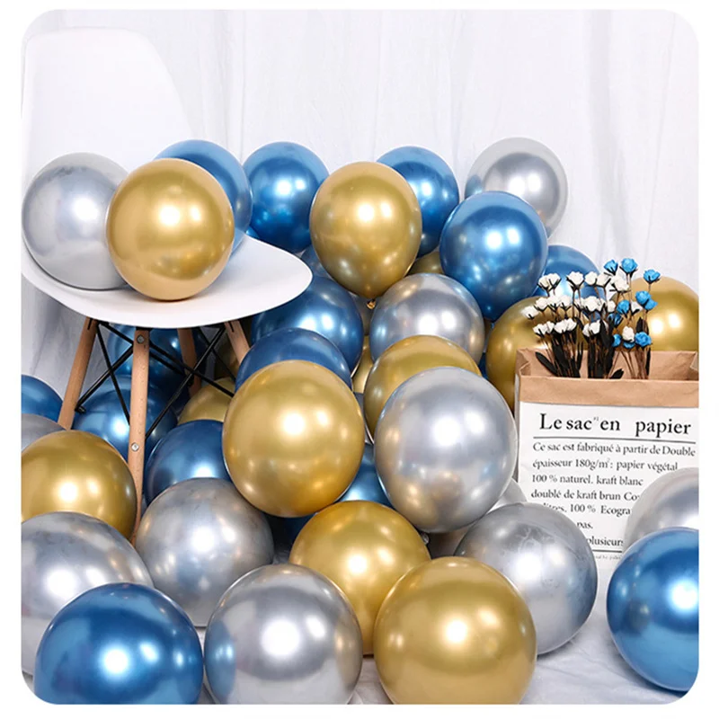 

50Pcs 8inch 10inch 12inch Glossy Metal Pearl Latex Balloons Rose Gold Thick Chrome Metallic Globos Wedding Birthday Party Decor