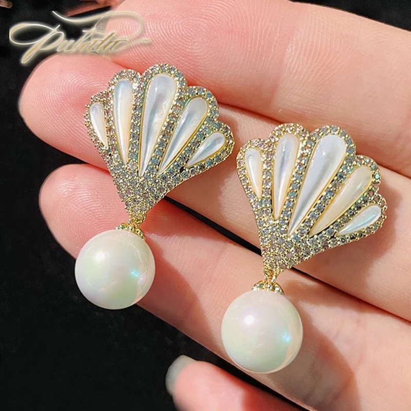 PULATU Earrings Korean Fashion Jewelry Accessories for Women Shell Pearl Dangle Earrings Designer Jewelry Pendientes Plata 925
PULATU Earrings Korean Fashion Jewelry Accessories for Women Shell Pearl Dangle Earrings Designer Jewelry Pendientes Plata 925