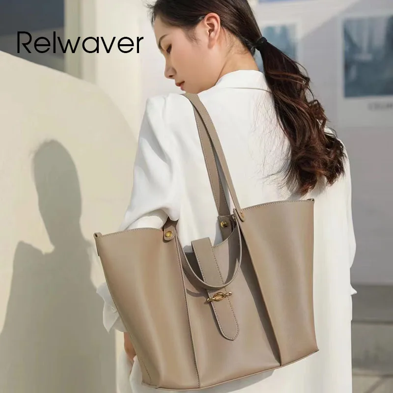 Relwaver 2022 cowhide tote bag chic women shoulder bag soft composite women bag high grade sense genuine leather bag
Relwaver 2022 cowhide tote bag chic women shoulder bag soft composite women bag high grade sense genuine leather bag