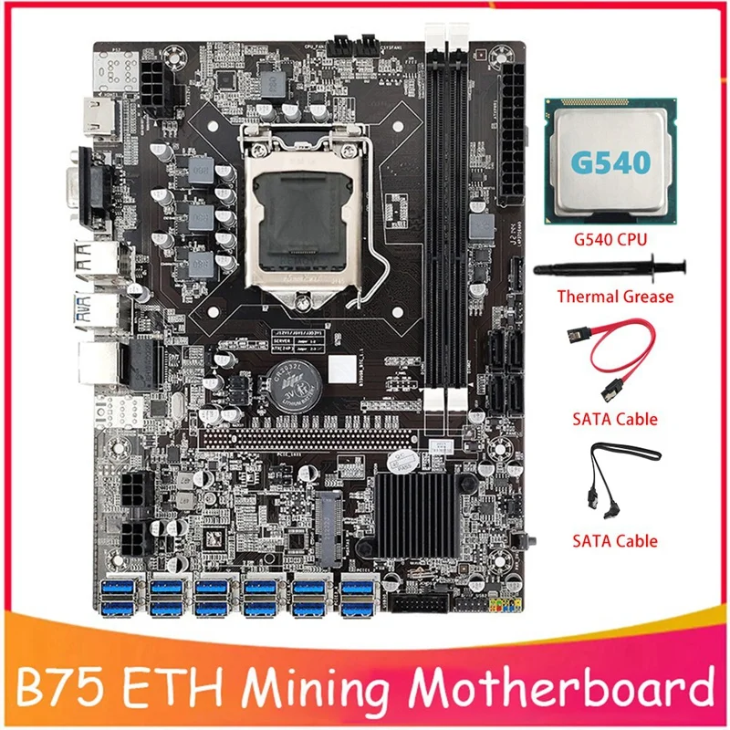 Материнская плата для майнинга B75 BTC с кабелем SATA + процессор G540 LGA1155 12xpcie на USB MSATA DDR3 B75 USB BTC материнская плата
Материнская плата для майнинга B75 BTC с кабелем SATA + процессор G540 LGA1155 12xpcie на USB MSATA DDR3 B75 USB BTC материнская плата