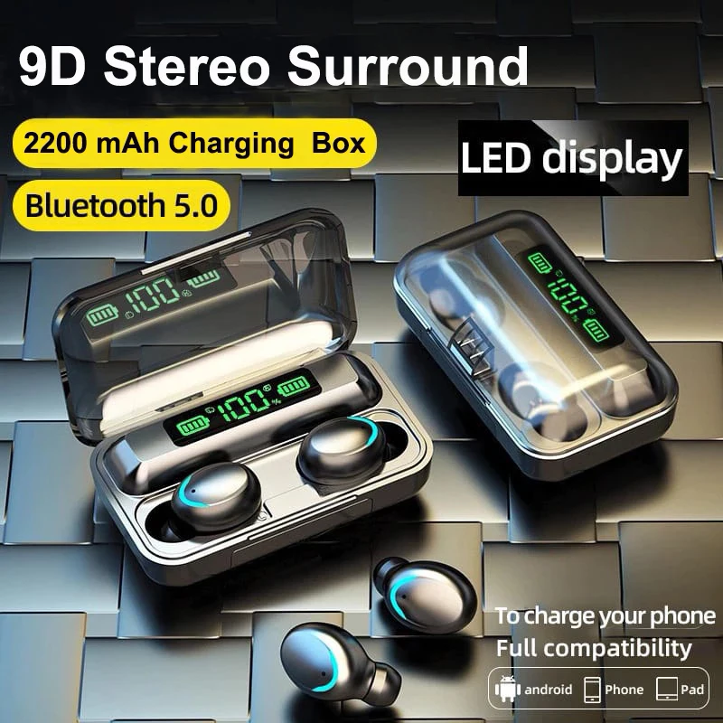 Wireless Earphone TWS F9-5 Bluetooth 5.0 Earbud Stereo Noise Reduction Headphone Touch Control In Ear Buds Sports Phone Headset
Wireless Earphone TWS F9-5 Bluetooth 5.0 Earbud Stereo Noise Reduction Headphone Touch Control In Ear Buds Sports Phone Headset