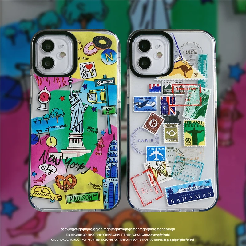 Fashion Scenic Stamp Art Phone Case For Iphone 11 12 13 Mini Pro Max X Xs Xr 6 7 8 Plus Two-color Transparent Protector Cover
Fashion Scenic Stamp Art Phone Case For Iphone 11 12 13 Mini Pro Max X Xs Xr 6 7 8 Plus Two-color Transparent Protector Cover