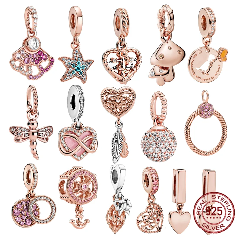 925 Sterling Silver Metal Bead Zirconia Sparkling Rose Gold Charm fit Original Pandoras charms S925 Bracelet DIY Women Jewelry
925 Sterling Silver Metal Bead Zirconia Sparkling Rose Gold Charm fit Original Pandoras charms S925 Bracelet DIY Women Jewelry