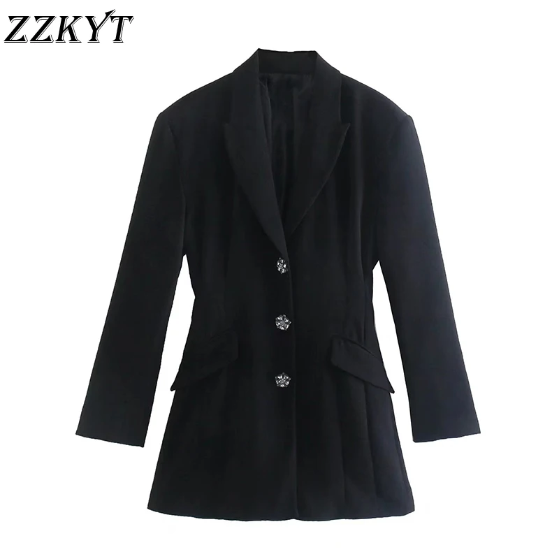 Women Autumn Vintage Office Lady Black Slim Long Blazers Coat Fashion Autumn Notched Collar Long Sleeve Outerwear Chic Tops
Women Autumn Vintage Office Lady Black Slim Long Blazers Coat Fashion Autumn Notched Collar Long Sleeve Outerwear Chic Tops