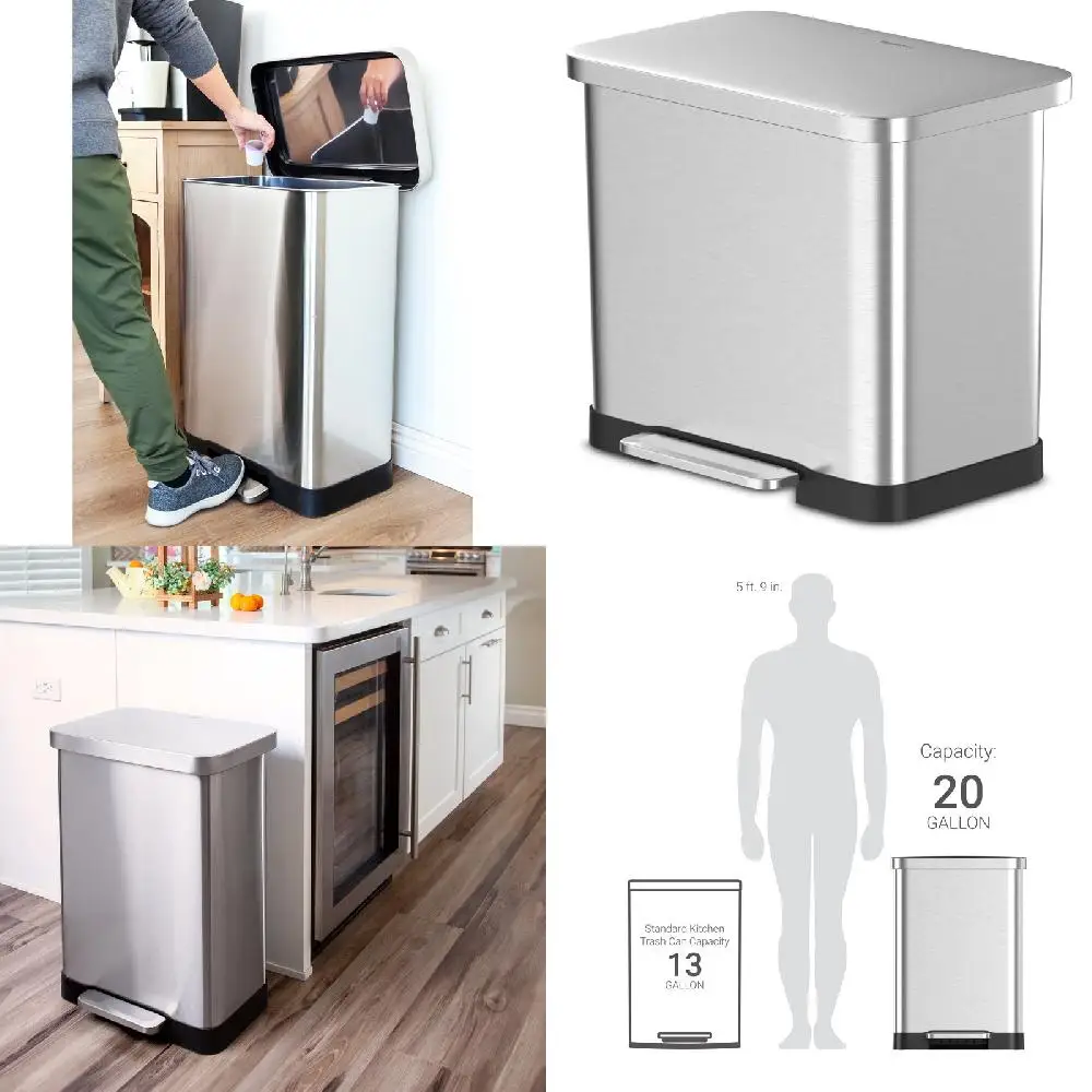 "Heavy-Duty Durable Stainless Steel Kitchen Step On Garbage Can, Everyday Use Gallon Trash Can" (90 chars)
"Heavy-Duty Durable Stainless Steel Kitchen Step On Garbage Can, Everyday Use Gallon Trash Can" (90 chars)