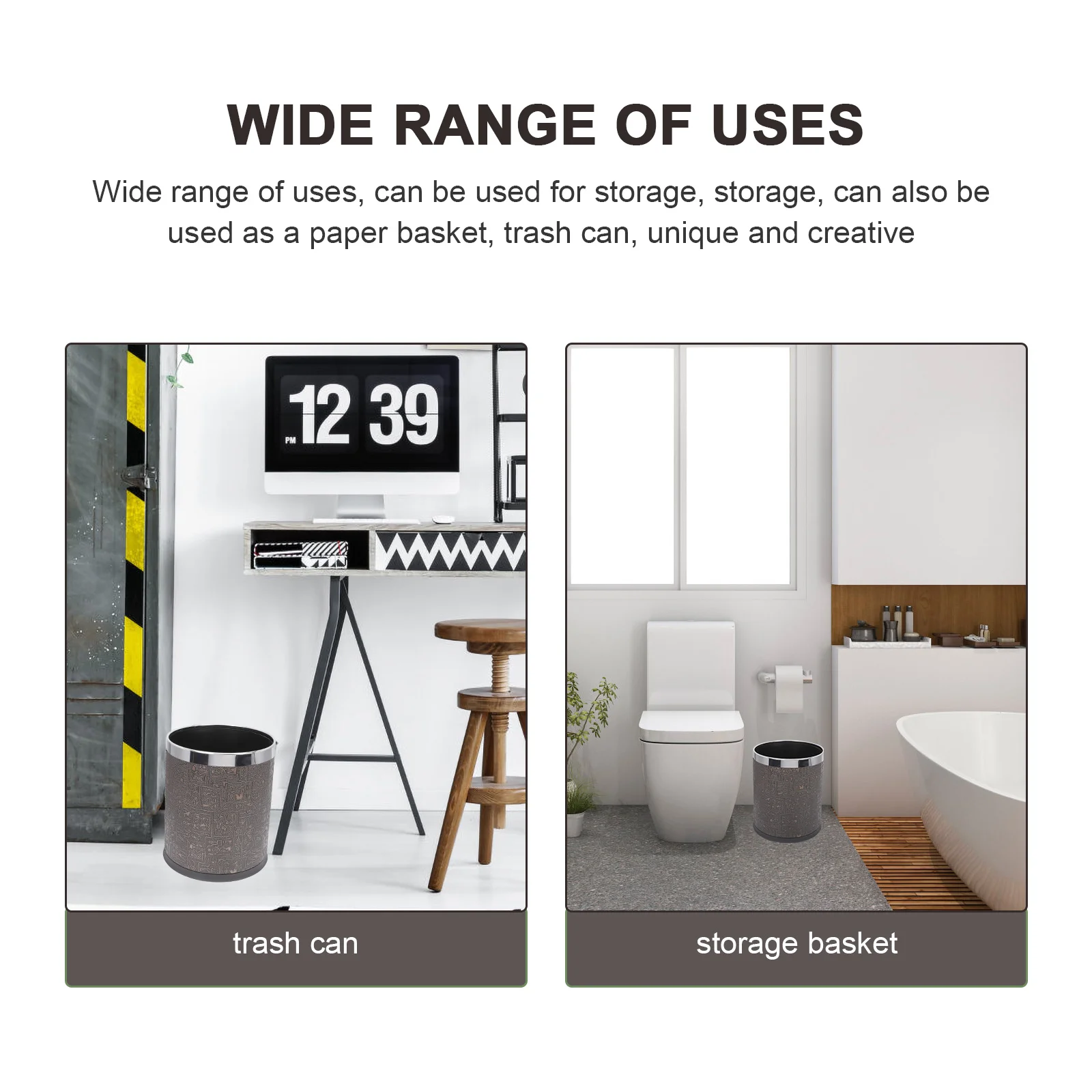 Trash Can Bin Waste Garbage Container Bathroom Basket Kitchen Bedroom Wastebasket Office Gold Accessories Paper Rubbish Round
Trash Can Bin Waste Garbage Container Bathroom Basket Kitchen Bedroom Wastebasket Office Gold Accessories Paper Rubbish Round
