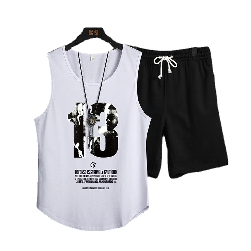 Summer Vest Men's Suit Leisure Sports Loose Fitting Student Korean Youth Sleeveless Vest Two Piece Set
Summer Vest Men's Suit Leisure Sports Loose Fitting Student Korean Youth Sleeveless Vest Two Piece Set