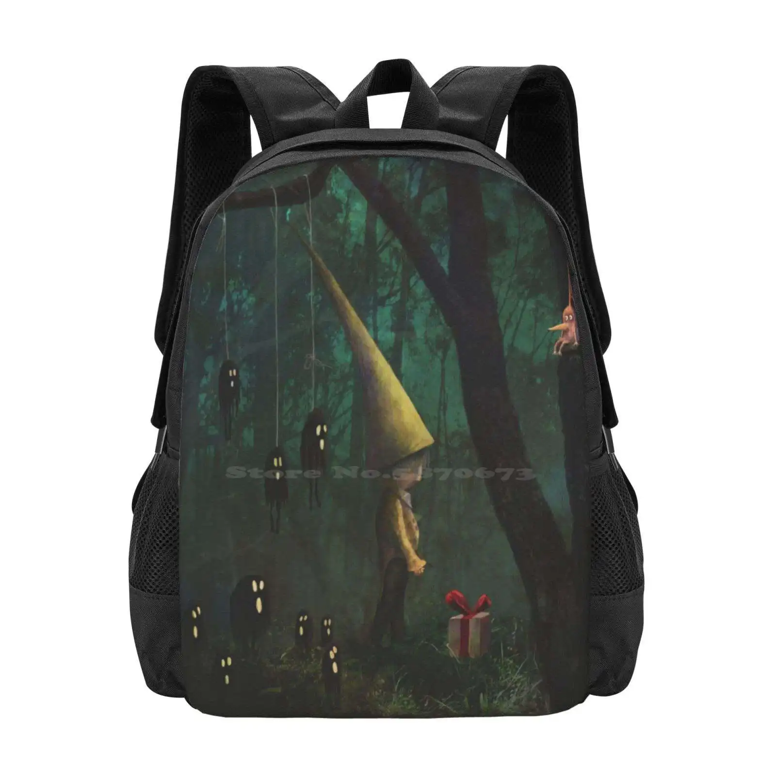 

The Gift New Arrivals Unisex Bags Student Bag Backpack Storybook Man Trees Quirky Whimsical Hat Fizzyjinks Corel Painter