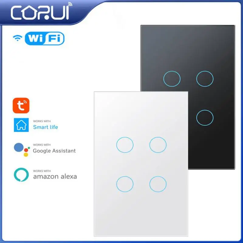 Умный сенсорный выключатель CORUI, настенный переключатель с поддержкой Alexa и Google Home Assistant, 1/2/3/4 клавиши
Умный сенсорный выключатель CORUI, настенный переключатель с поддержкой Alexa и Google Home Assistant, 1/2/3/4 клавиши
