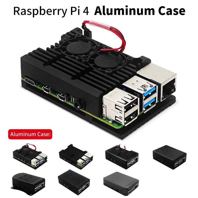 Raspberry Pi 4 Aluminum Alloy Case Dual Fan Cooling Heat Sink Metal Box Shell for Raspberry Pi 4 Model B
Raspberry Pi 4 Aluminum Alloy Case Dual Fan Cooling Heat Sink Metal Box Shell for Raspberry Pi 4 Model B
