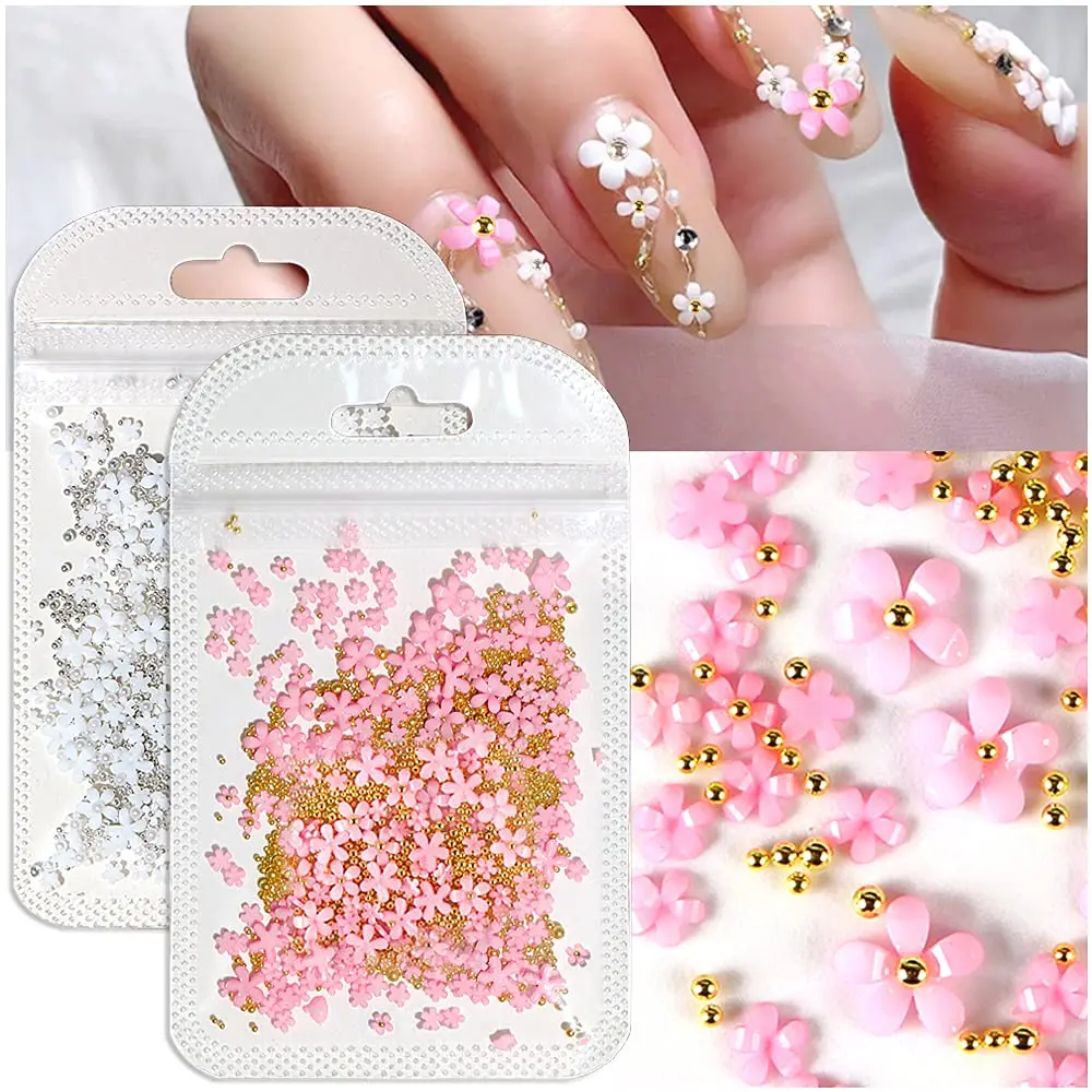 100Pcs/Bag 3D Acrylic Flower Nails Charms 3/6mm Mix Size Resin Five Petal Flower with Steel Ball Rhinestone Nail Art Decorations
100Pcs/Bag 3D Acrylic Flower Nails Charms 3/6mm Mix Size Resin Five Petal Flower with Steel Ball Rhinestone Nail Art Decorations