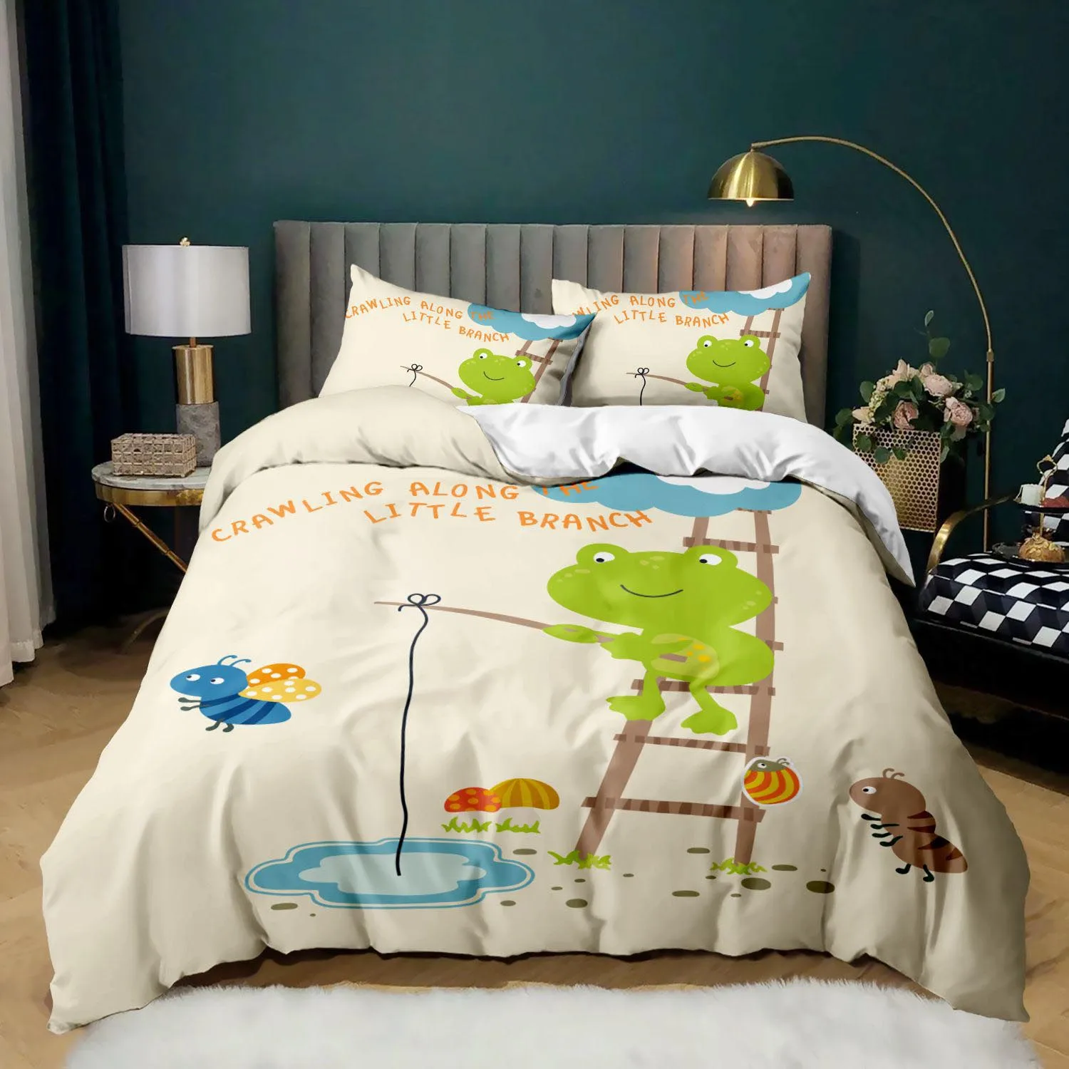 Funny Frog Queen Duvet Cover Pillowcase Soft Breathable Washed Microfiber King Bedding Sets With Zipper Closure & Corner Ties
Funny Frog Queen Duvet Cover Pillowcase Soft Breathable Washed Microfiber King Bedding Sets With Zipper Closure & Corner Ties