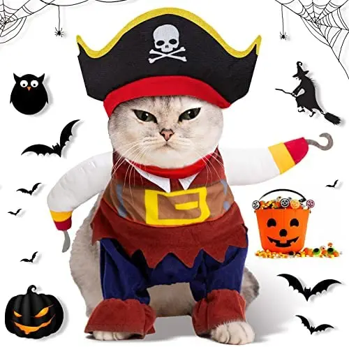 Caribbean Style Pet Dressing up Cosplay Party Costume with Hat Small to Medium Dogs Cats Kitty Cute Fashion Prop Apparel
Caribbean Style Pet Dressing up Cosplay Party Costume with Hat Small to Medium Dogs Cats Kitty Cute Fashion Prop Apparel