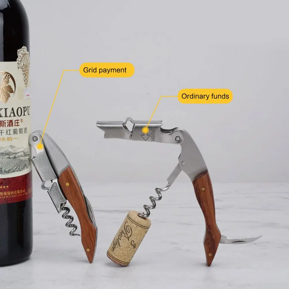 Multifunctional Wine Opener With Wooden Handle Professional Waiters Corkscrew Bottle Opener and Foil Cutter Gift for Wine Lovers
Multifunctional Wine Opener With Wooden Handle Professional Waiters Corkscrew Bottle Opener and Foil Cutter Gift for Wine Lovers