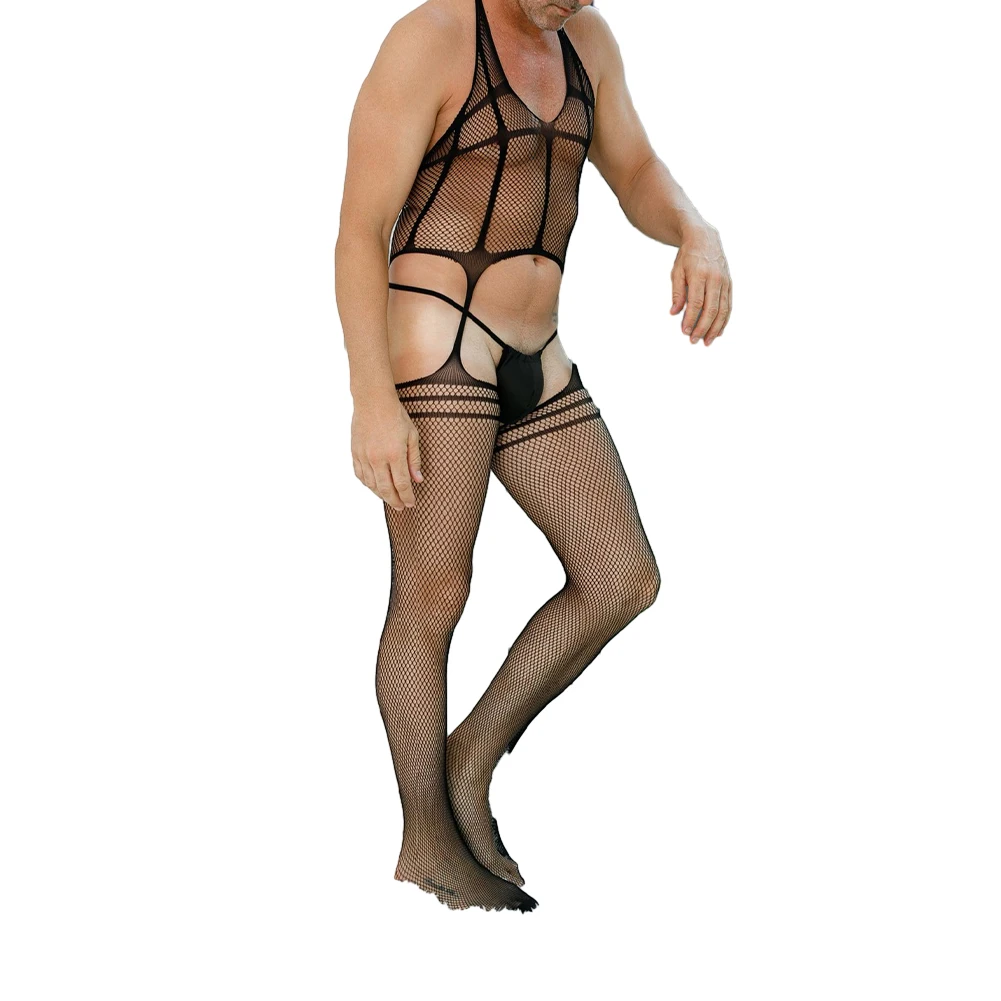 Sexy Men Fishnet Jumpsuit Strap See-through Clubwear Full Body Stockings With Leg Garter Sissy Hollow Bodysuit Erotic Lingerie
Sexy Men Fishnet Jumpsuit Strap See-through Clubwear Full Body Stockings With Leg Garter Sissy Hollow Bodysuit Erotic Lingerie
