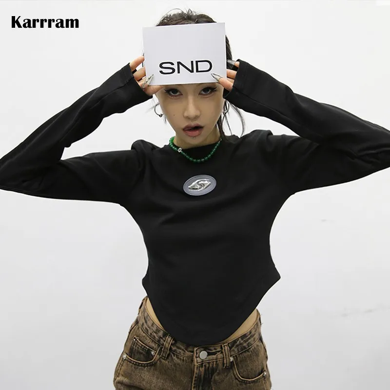 Кроп-топ Karrram Grunge асимметричный, корейская мода, шикарные футболки, готическая Черная сексуальная тонкая футболка, Женская винтажная улична...
Кроп-топ Karrram Grunge асимметричный, корейская мода, шикарные футболки, готическая Черная сексуальная тонкая футболка, Женская винтажная улична...