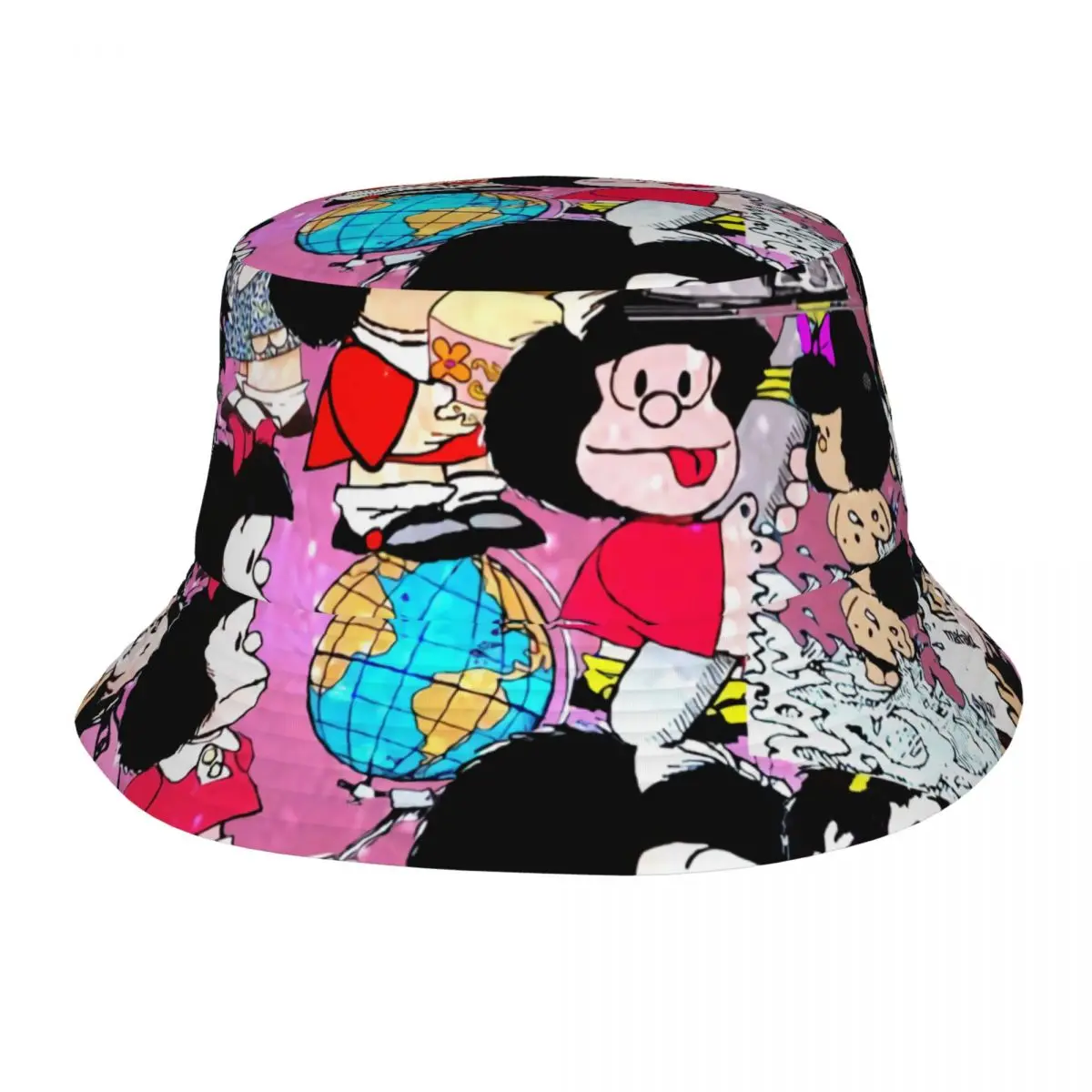 Fashion Kawaii Cartoon Mafalda Bucket Hats for Men Women Printed Summer Beach Sun Fisherman Cap
Fashion Kawaii Cartoon Mafalda Bucket Hats for Men Women Printed Summer Beach Sun Fisherman Cap
