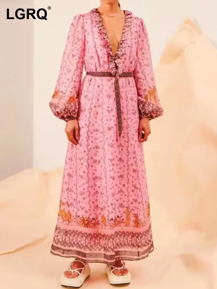 LGRQ Fashion Dresses For Women New Solid V-neck Lantern Long Sleeve Loose Belt Shivering Dress Female Tide Summer 2023 19J3917
LGRQ Fashion Dresses For Women New Solid V-neck Lantern Long Sleeve Loose Belt Shivering Dress Female Tide Summer 2023 19J3917